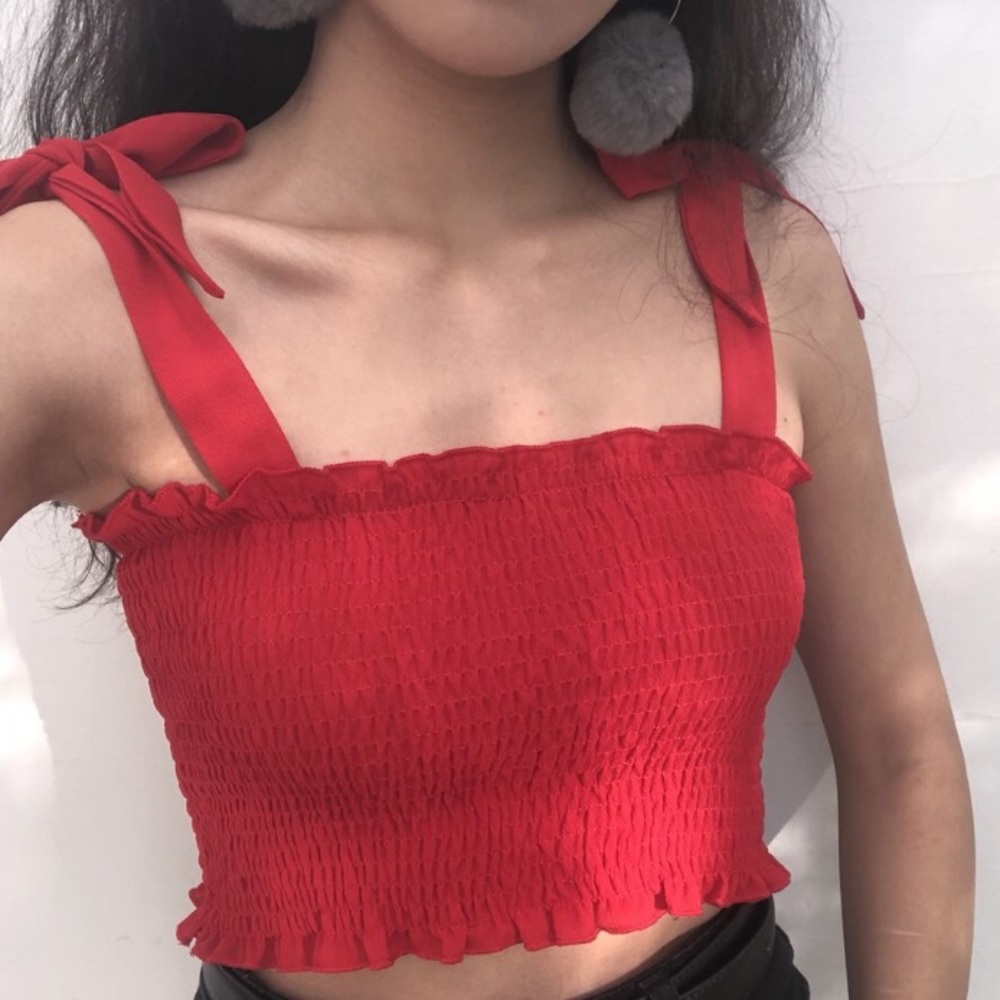 Tie Bow Ruched Cami Top